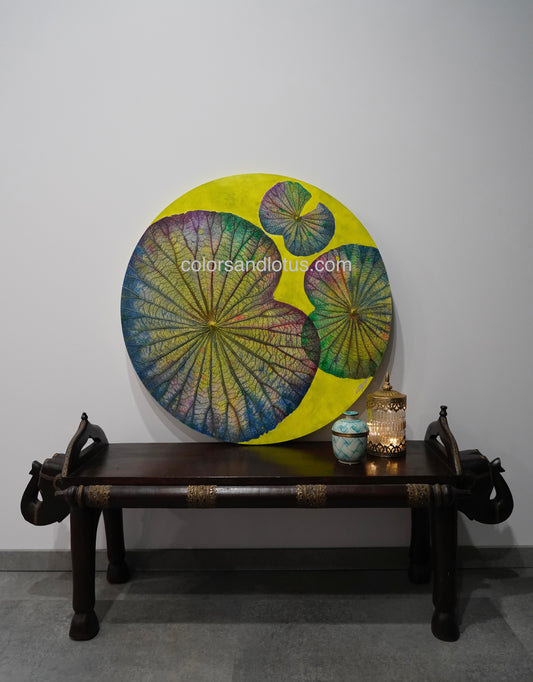 Tableau Lotus rond diamètre 70 cm