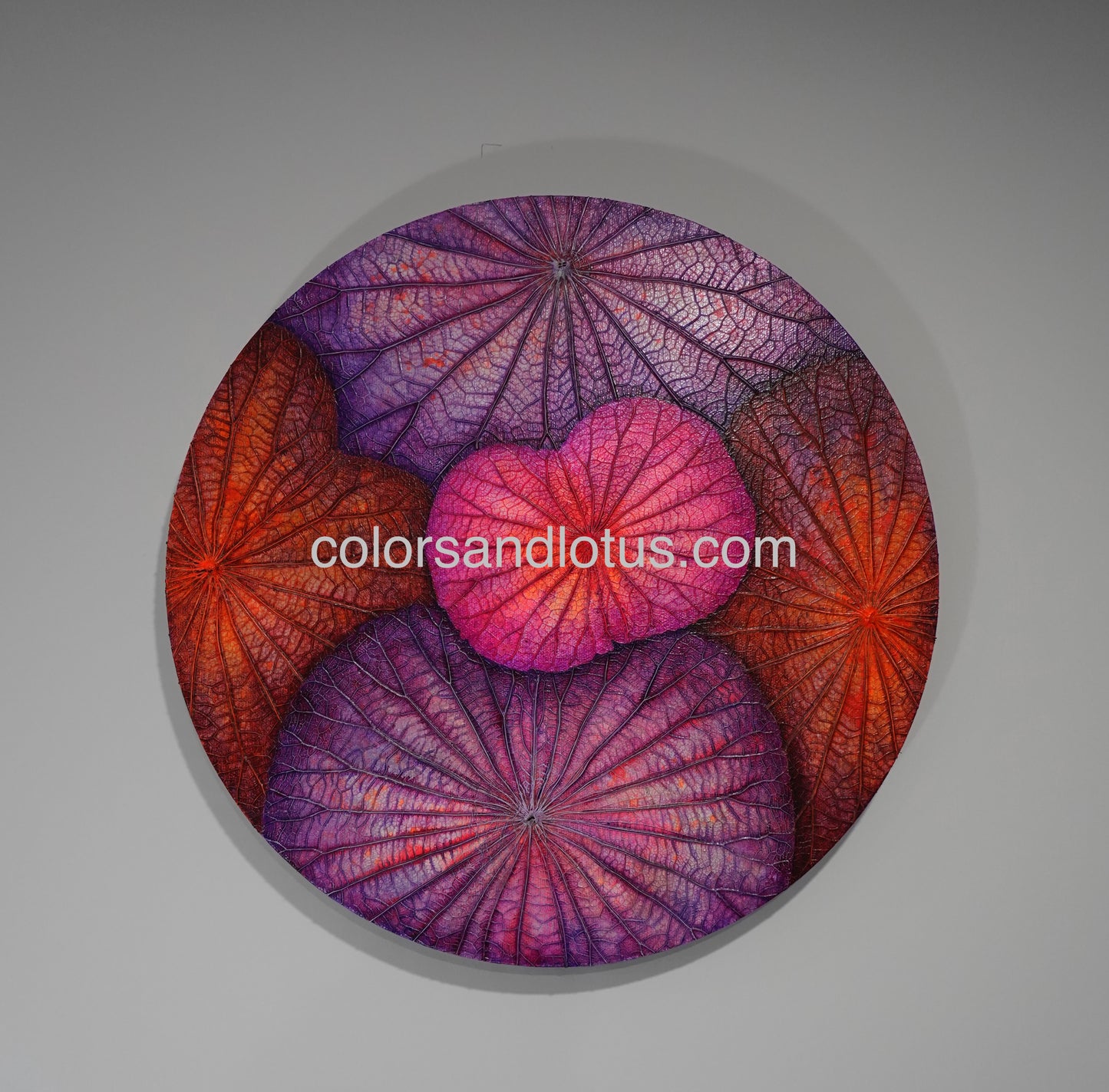 Tableau Lotus rond diamètre 40 cm