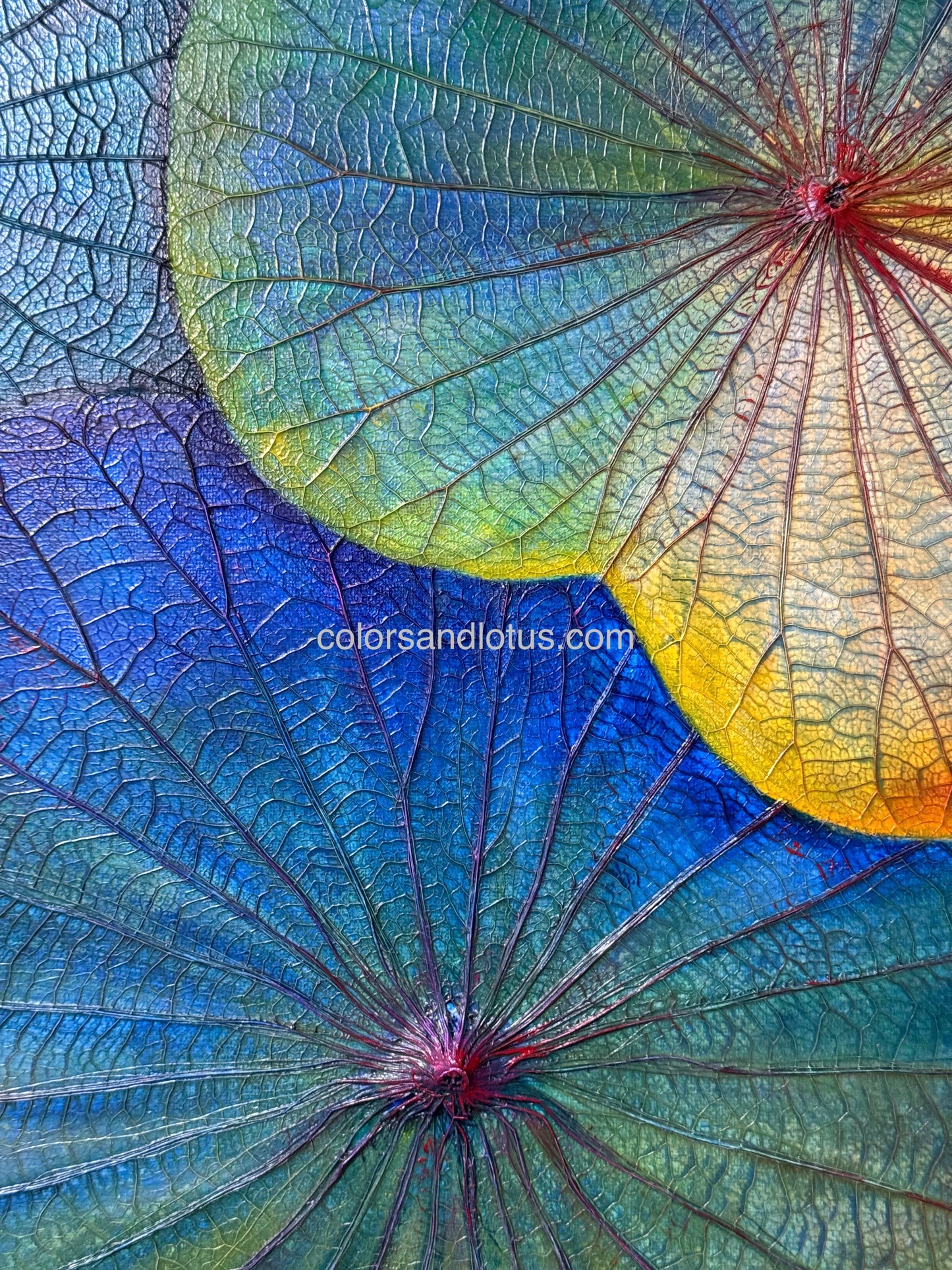 Lotus painting 40 cm x 40 cm blue