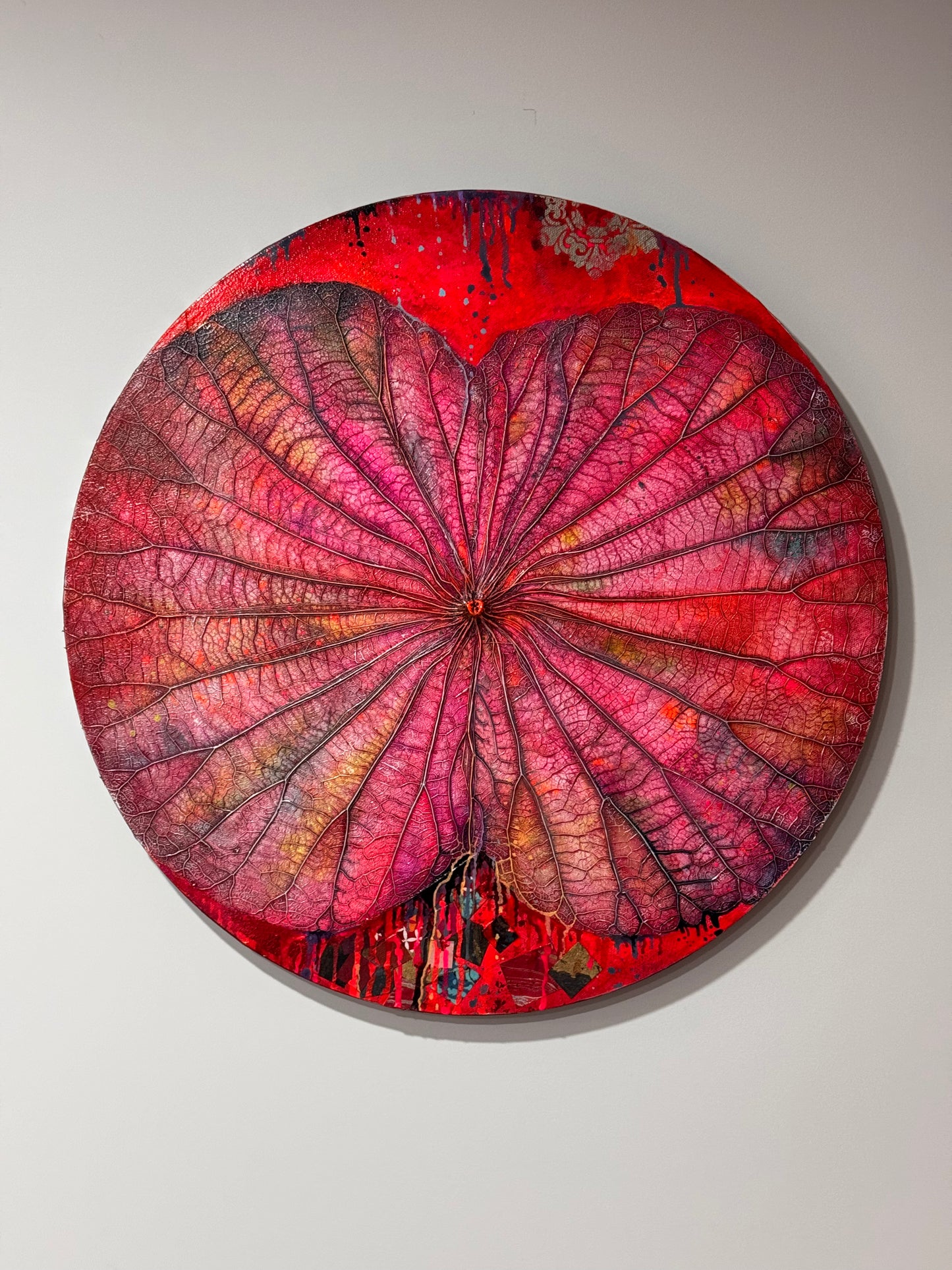 Lotus round painting diameter 50 cm